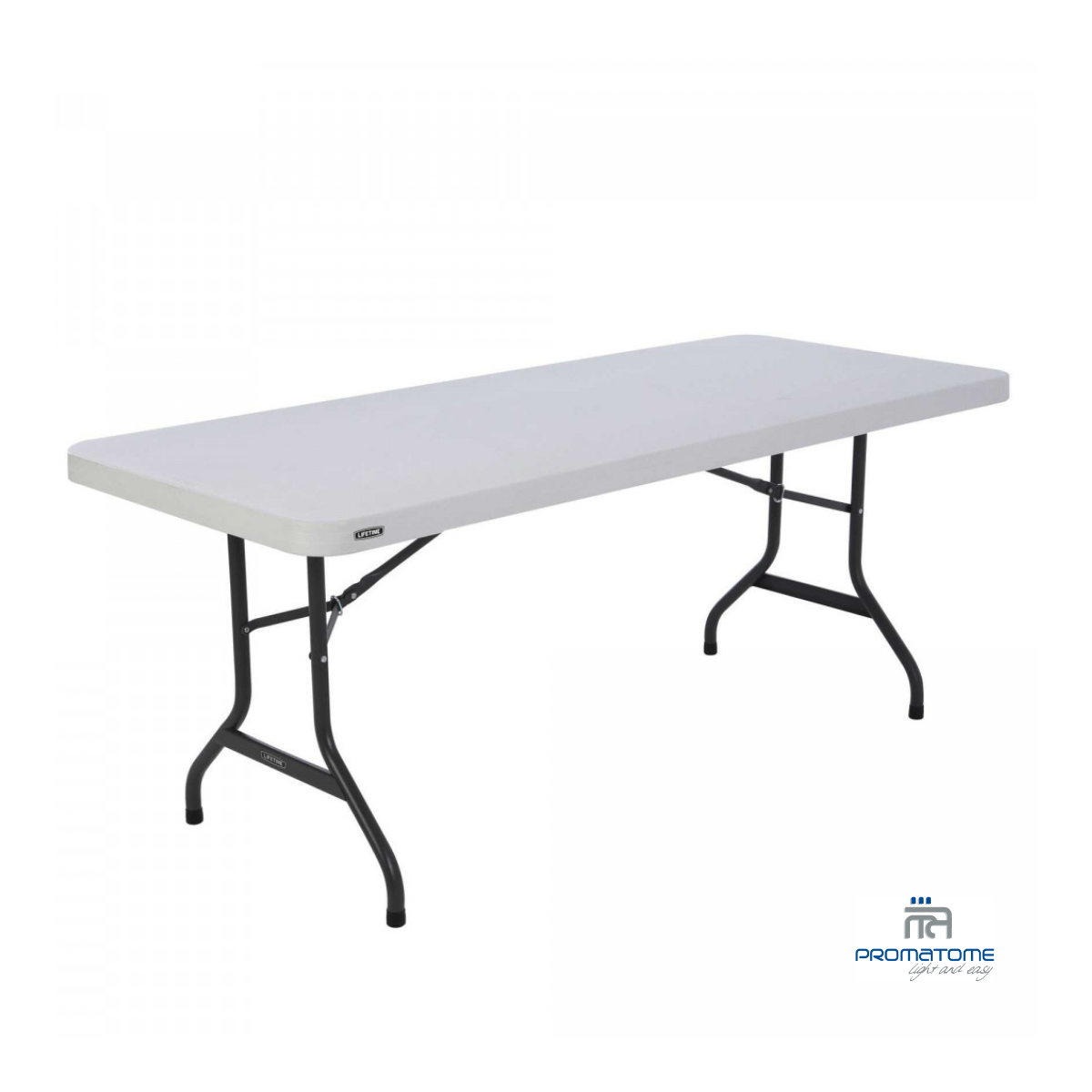 Table de 152 cm et 6 chaises pliantes en PEHD blanc | Mobeventpro