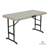 Table pliante rectangulaire ajustable (beige) NESTING 122cm / 4 personnes