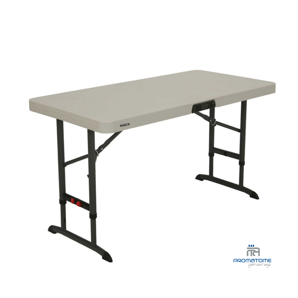 Table pliante rectangulaire ajustable (beige) NESTING 122cm / 4 personnes