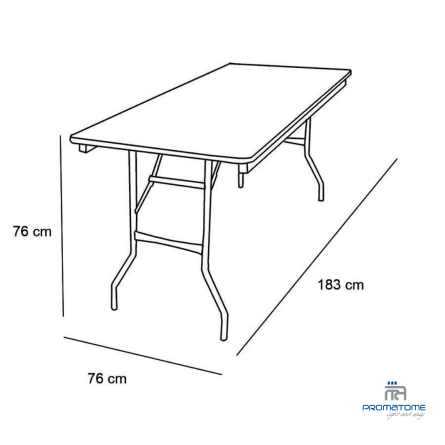 Dimension table plywood 183 x 76 cm