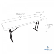 Dimension table 183 x 46 cm
