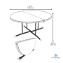 Dimension table pliante ronde 152 cm