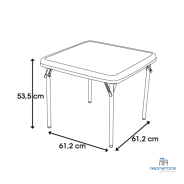 HDPE klaptafel voor kinderen 61 x 61 cm