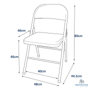 Dimension chaise pliante métal