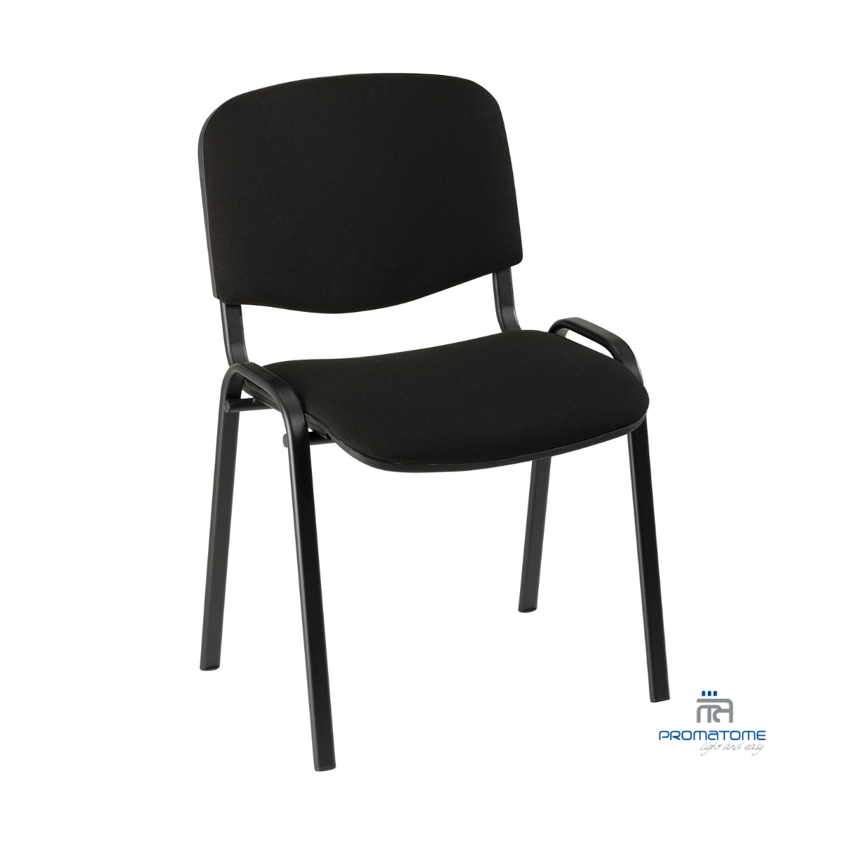 Chaise Empilable ISO Tissu M2 noire (22 coloris disponible)