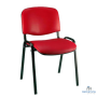 Chaise Empilable ISO Enduit rouge et piétement métal