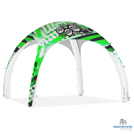 Tente Gonflable Aéro Dome  couleur blanc et vert