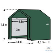 Grootte van flexibele shelter 13,7 m²
