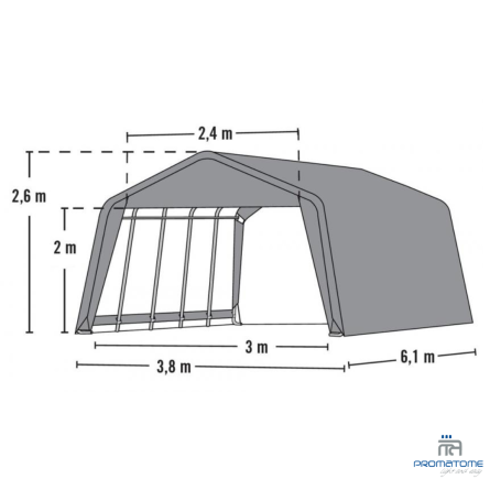 ShelterLogic film pour tente de pâturage garage | Vert | 610x380x260 cm
