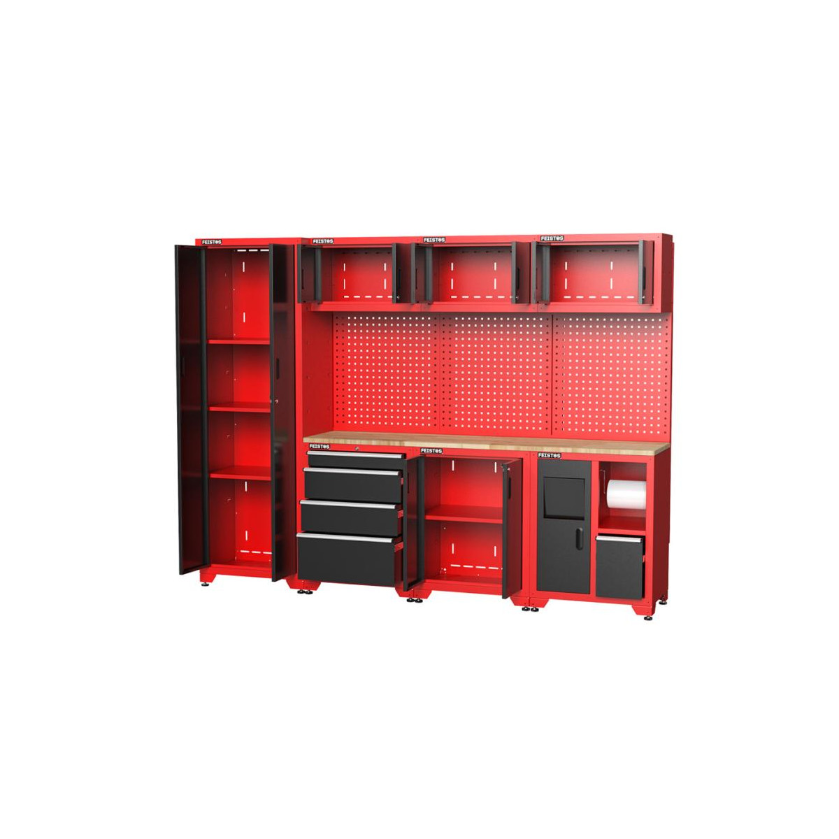 Armoire à Outils Sur Roulettes Avec Frigo Intégré – 3 Tiroirs, Noir Brillant, Neuve